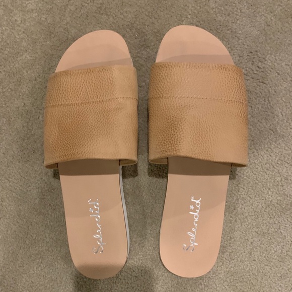 Sandalias De Mujer Splendid Meli Slide - Color Negro/verde (BLKLEA), Talla 8 US, Piel Suave